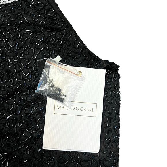 NWT Mac Duggal Beaded Sleeveless High Neck Column Gown w/Rhinestone Collar *READ - Picture 6 of 16